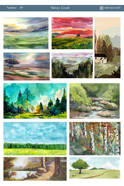 MirayDesign 1 foaie de autocolante cu tematică naturală de 12*17 cm pentru al...