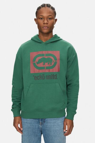 ecko unltd. Rico Green Hooded Printed Oversized Men's Sweatshirt