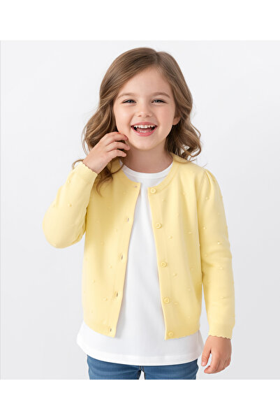 SAPS Front Open Solid Full Sleeves Cardigan - Yellow