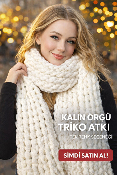 Aurabellaa BEYAZ YUMOŞ TRİKO ATKI +HEDİYELİ