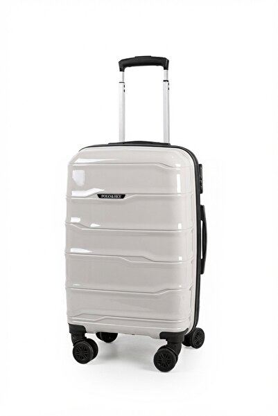 POLO&SKY Azra Model Taş Rengi PP Polipropilen Kırılmaz Kabin Boy Valiz Bavul