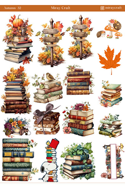 MirayDesign 1 Foaie de autocolante cu tematică de toamnă, 12*17 cm, pentru al...