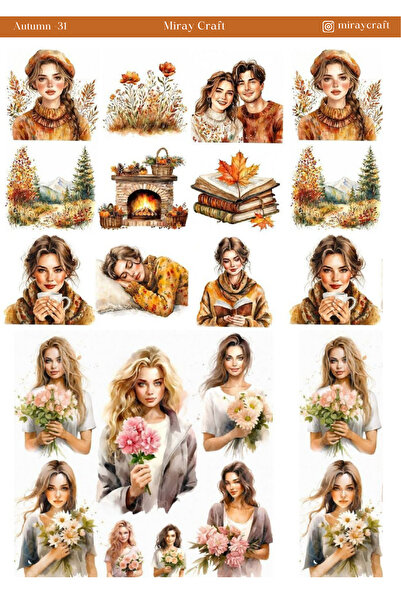 MirayDesign 1 Foaie de autocolante cu tematică de toamnă, 12*17 cm, pentru al...