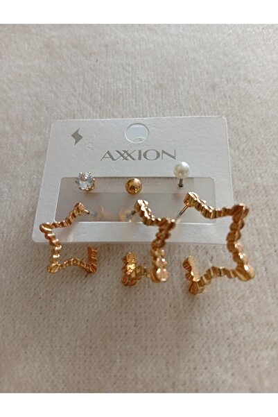 Pervin Ablacım Gold 3 Star Earrings Are Made of Steel