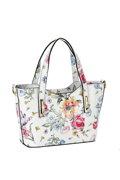 SOFILINE Λευκή τσάντα από γνήσιο δέρμα με floral print B-8904 131