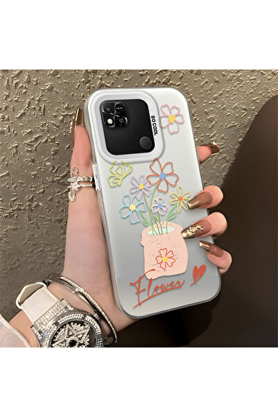 PATTERNOVA Redmi 9C Uyumlu Kırılmaz Silikon Güzel Çiçek Desenli Baskılı Kapak...