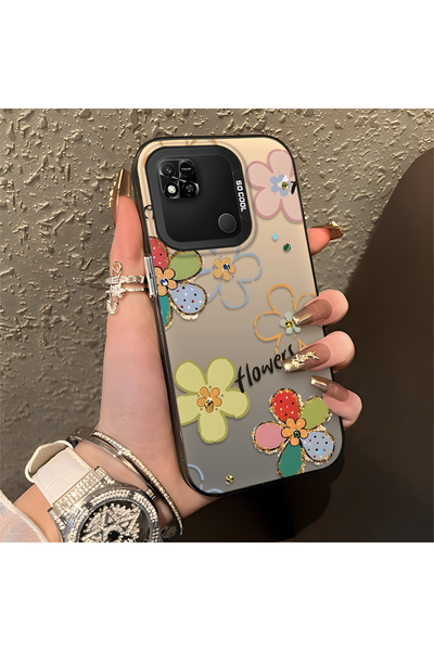 PATTERNOVA Redmi 9C Uyumlu Kırılmaz Silikon Güzel Çiçek Desenli Baskılı Kapak...