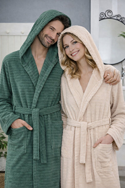 Asilex Home Collection ASILEX HOME %100 Pamuk | Kapüşonlu | Çift Kişilik Yeşi...