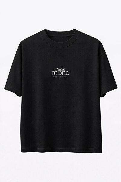 Amia&Co. Tricou de damă, 100% bumbac, negru, imprimat, cu mânecă scurtă și de...