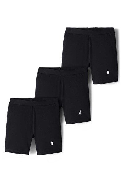 Pine kids Cotton Lycra Knit Above Knee Length Solid Cycling Shorts Pack of 3 ...
