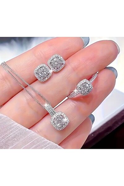 DeNors Women's Necklace, Earrings, and Ring Set with Stones – Stylish Jewelry...