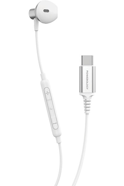 Powerology سماعة أذن أحادية، سلك بطول 1.2 متر، مشغل صوت قوي بقطر 14.2 مم، زر ...