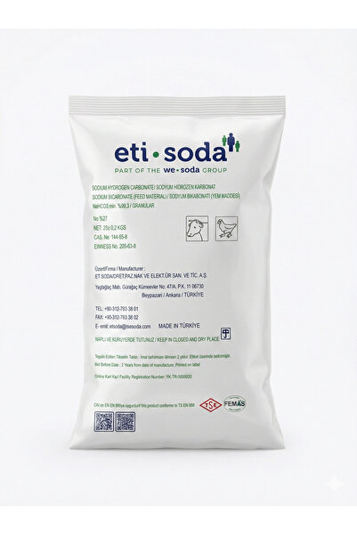Eti Soda Sodyum Bikarbonat Süt ve Besi Hayvanları İçin Tamponlayıcı Soda Yem ...