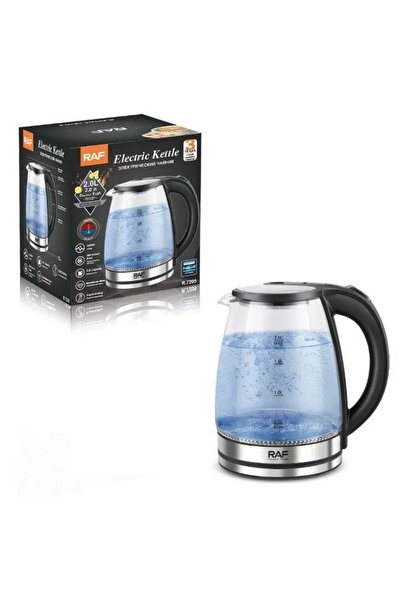 raf 1500W Electric Glass Kettle with 2.0L Large Capacity, Quick Boil System, ...