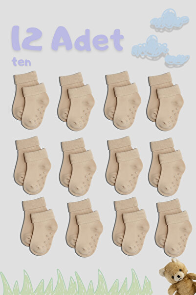 CNT Baby Boy/Girl Anti-Slip Cotton Soft Socks – Pack of 12