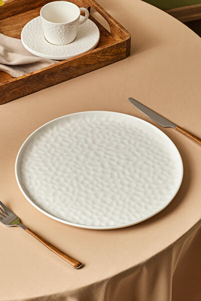 Karaca x Refika Bembeyaz Yuvarlak Servis Tabağı 28 cm