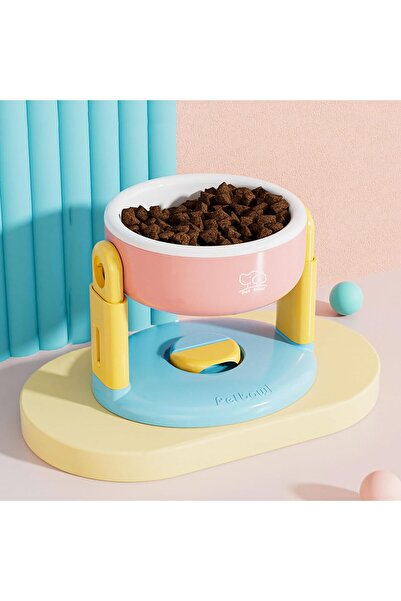pet bowl Yüksekliği Ayarlanabilir, Vantuzlu, Kedi-Köpek Mama Kabı