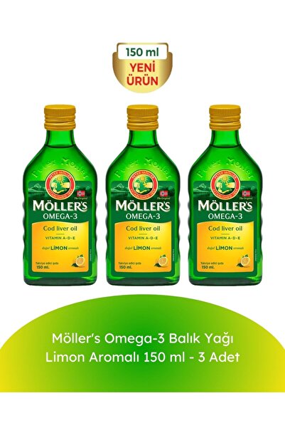 Möller's Möllers Omega-3 Cod Liver Oil Limon Aromalı 150 ml