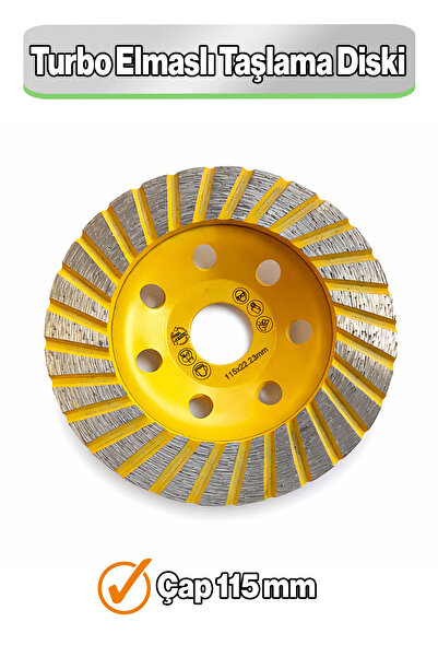 Badem10 Profesyonel TURBO Elmaslı Taşlama Diski 115MM Metal Beton Granit Sera...