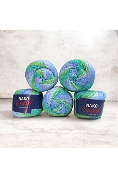 NAKO Outlet İhraç Fazlası Ebruli El Örgü ipi 400gr