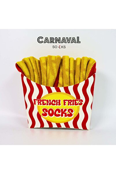 CARNAVAL SOCKS Unisex Gift French Fries Box Socks - French Fries Patterned Co...