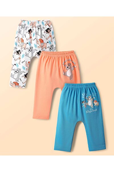 Babyhug Disney Interlock Diaper Leggings Jungle Book Graphic (Pack of 3) - Bl...