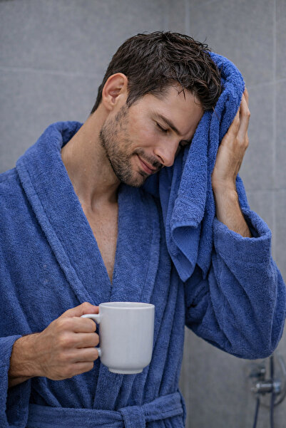 Asilex Home Collection قطن رداء حمام مع مفرد مناشف، ناعم، ماص للرطوبة، أنيق ب...