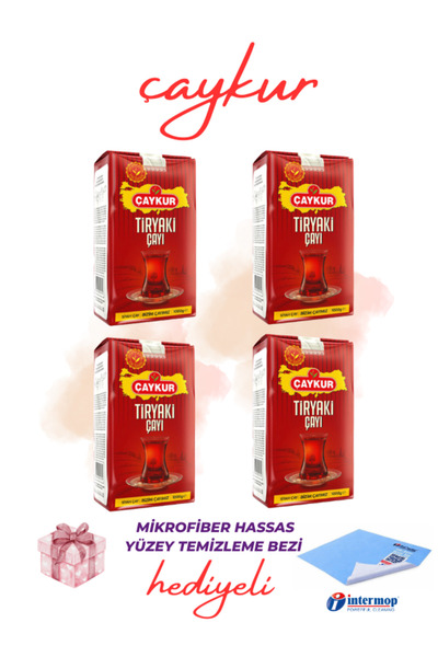 Çaykur Tiryaki Black Bulk Tea 4 X 1 kg Intermop Sensitive Surface Cleaning Cloth