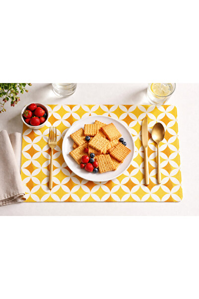 Rona Home Set de 6 piese de lux cu model geometric galben, stil american - Su...