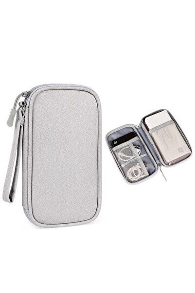 JZS Travel Cable Organizer Bag Waterproof Electronic Accessories Storage Grey