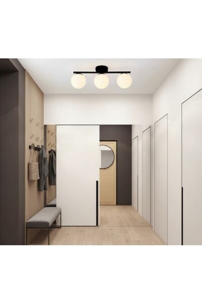 LEDZONE Pendant Lamp 3 E27 Sockets, Black, D500xH200mm