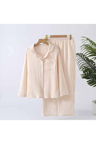 delis "Dreamy Touch" two-piece women's pajamas, PJ006, Beige