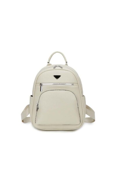 OEM Women's Eco-Leather Backpack with Zippered Pockets