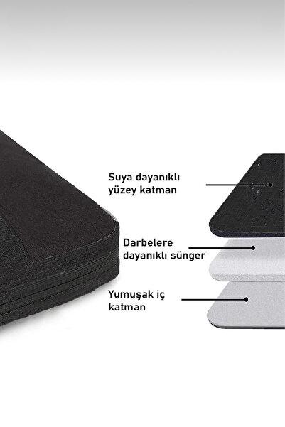the modawest Siyah Organizer 15,6-16,1 Inç Omuz Askılı Notebook Bilgisayar Çantası/15