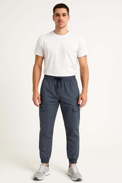 RAPAPA Pantaloni de trening cargo pentru bărbați cu buzunare – Buzunare later...