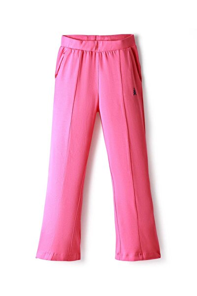 Pine kids Knit Full Length Solid Color Leggings - Dark Pink