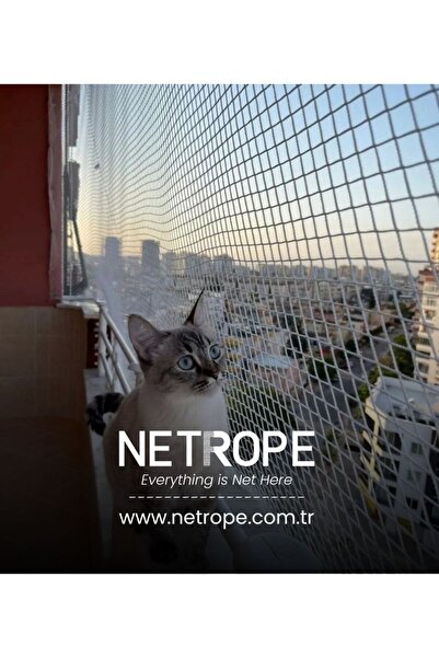NETROPE Kedi/Kuş/Balkon Filesi – Yüksek Mukavemetli, UV Dayanımlı (2.5M X 8M)