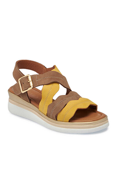 Tergan Kahve Hakiki Nubuk Deri Kadın Sandalet - K25Y1SN67855-D4W