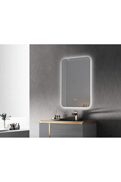 Fresh Colour Oglinda baie cu led si dezaburire dreptunghiulara, MARLENE, 60x90 cm, buton touch, fara rama