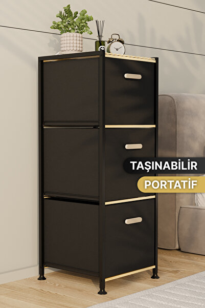 Bino Çok Amaçlı Organizer Şifonyer Komodin Düzenleyici 3 Katlı 3 Çekmeceli