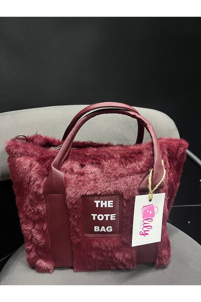 lilycanta The Tote Bag Peluş Uzun Nubuk Kolon Askılı Kadın El Ve Omuz Çantası