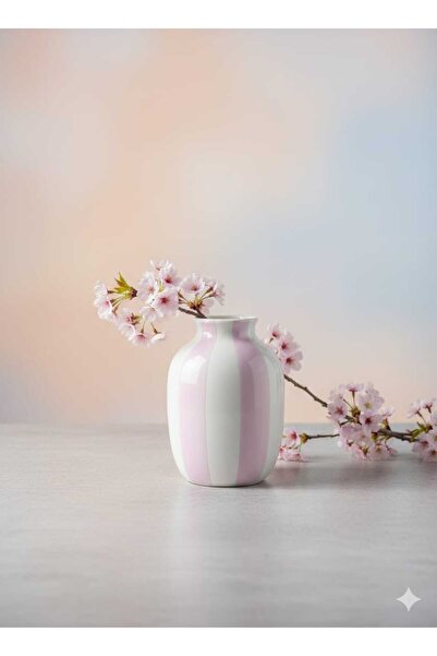 OEM Elegant Pale Pink Striped Vase