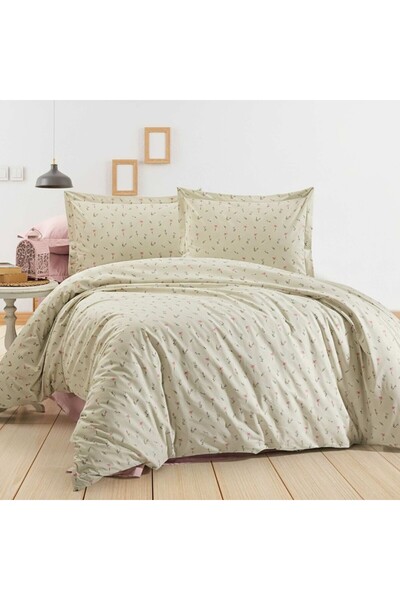 Pucioasa Set cearceafuri 4 piese 240x270 cm din bumbac 100% satinat, Flori de...