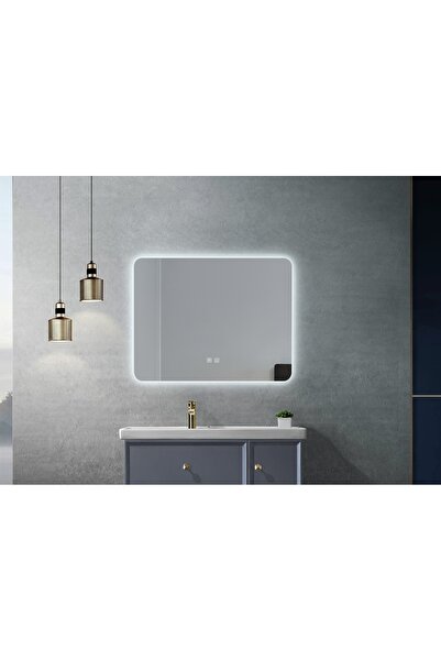 Fresh Colour Bathroom mirror with LED and rectangular demister, LED FAUS, 90X...