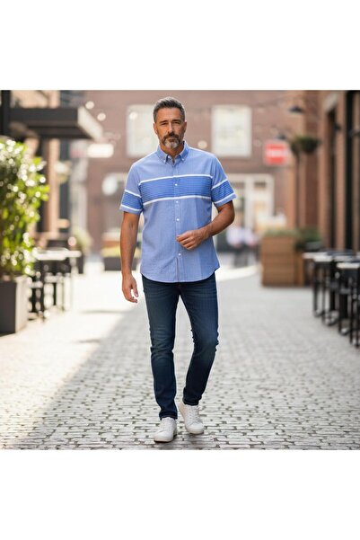 OwenLife Owen Life Cotton Fabric Slim Fit Patterned Shirt