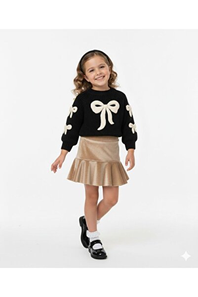 GÜL Baby Girls' Knitwear Sweater and Velvet Skirt (Set of 2)