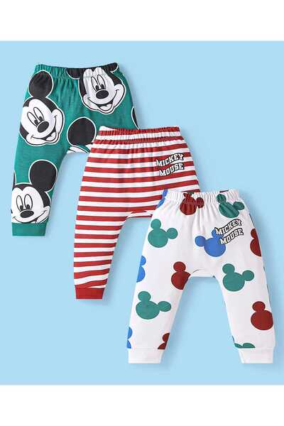 Babyhug Disney جوارب طويلة محبوكة للحفاضات بتصميم ميكي ماوس (عبوة من 3 قطع) -...