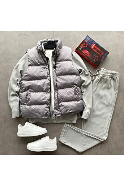 THANBUTİK Padded Inflatable Vest Corded Fabric Ottoman Shirts and Corded Fabr...