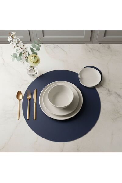 Grand Fine Art 2 Pieces of 4-Piece Leather American Service Set - Round Coast...