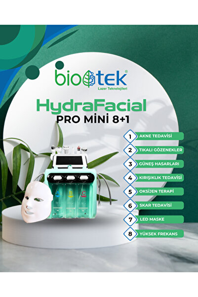 hydrafacial 8+1 LED Maskeli Yüksek Frekanslı Profesyonel Cilt Bakım Cihazı,